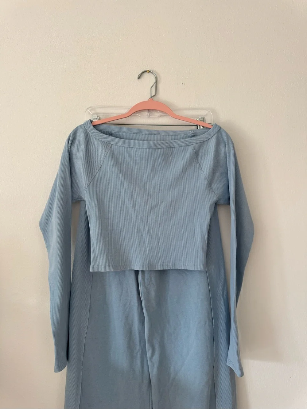 Free People Light Blue Wide-Leg Matching Set